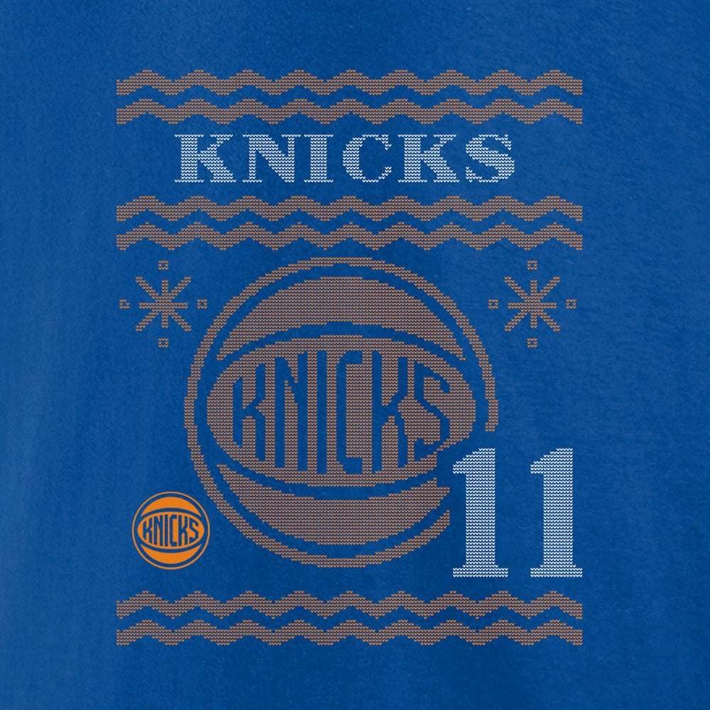 Jalen Brunson New York Knicks Ugly Sweater Name & Number T-Shirt Blue outlet