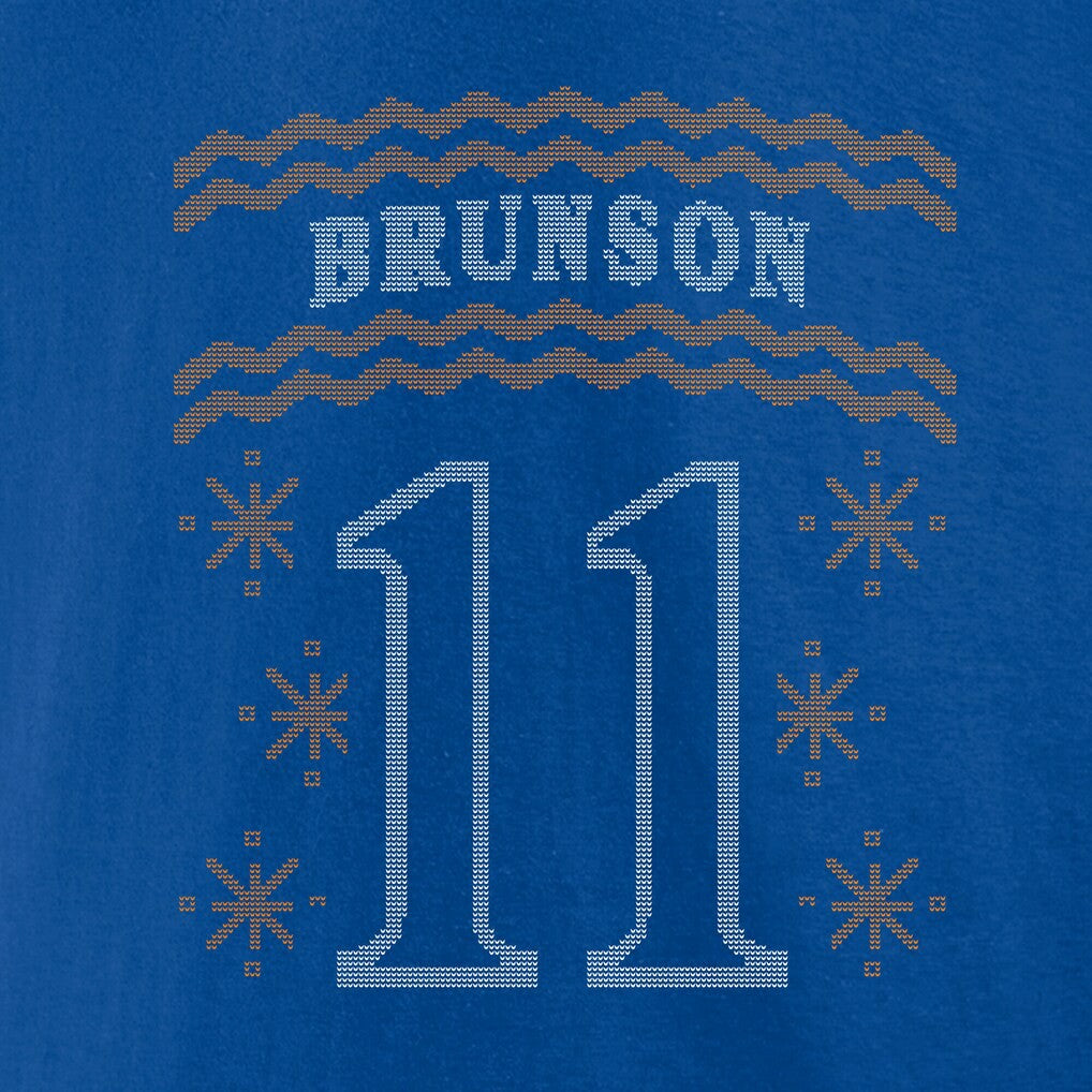 Jalen Brunson New York Knicks Ugly Sweater Name & Number T-Shirt Blue outlet
