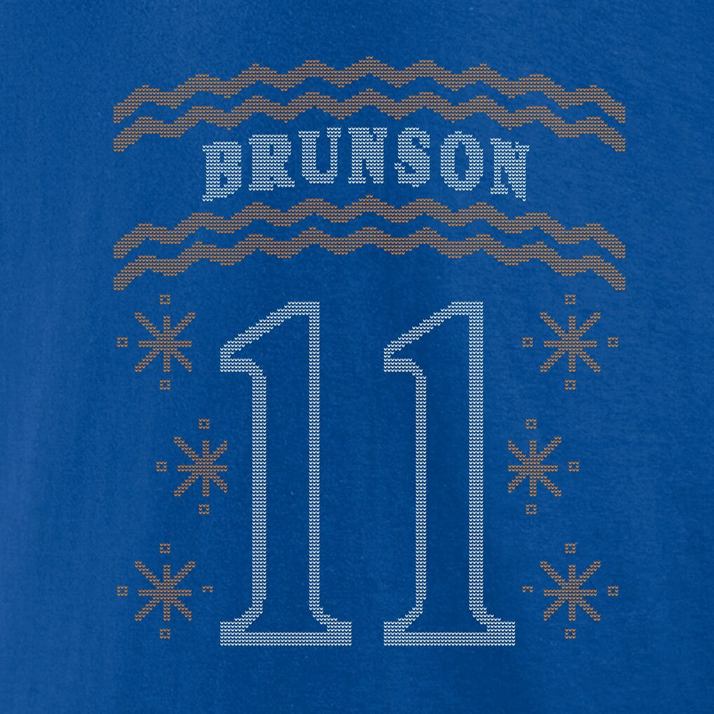 Jalen Brunson New York Knicks Ugly Sweater Name & Number T-Shirt Blue outlet