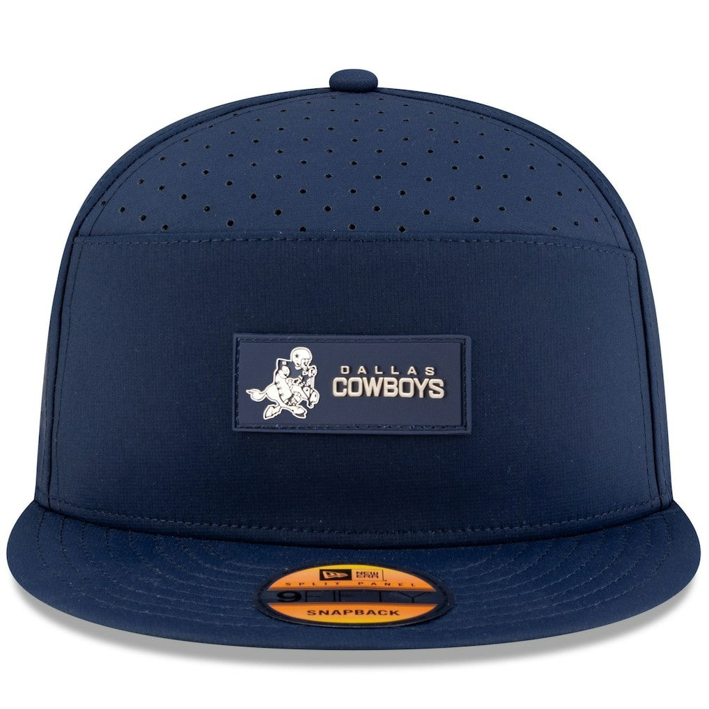 Dallas Cowboys New Era 2025 Sideline Throwback Split Panel 9FIFTY Snapback Hat - Navy Hats