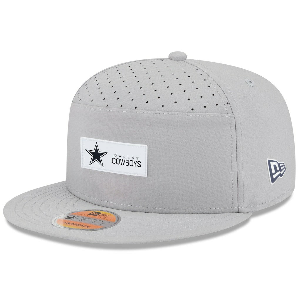 Dallas Cowboys New Era 2025 Sideline Split Panel 9FIFTY Snapback Hat - Gray Hats