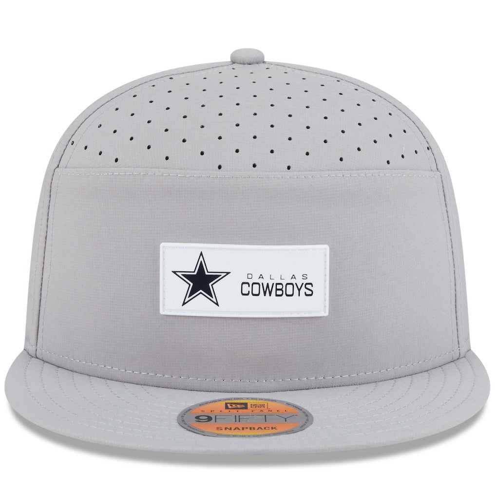 Dallas Cowboys New Era 2025 Sideline Split Panel 9FIFTY Snapback Hat - Gray Hats