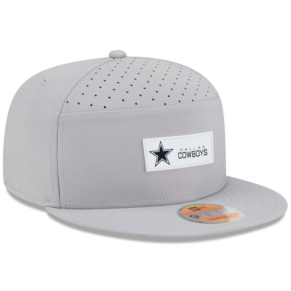 Dallas Cowboys New Era 2025 Sideline Split Panel 9FIFTY Snapback Hat - Gray Hats