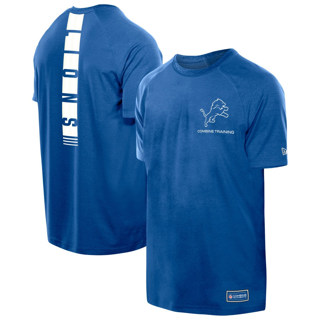 Detroit Lions New Era Functional Fandom Reflective T-Shirt - Blue T-shirts