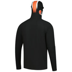 Cleveland Browns New Era Functional Fandom Balaclava Helmet Stripe Tri-Blend Hoodie - Black Hoodies