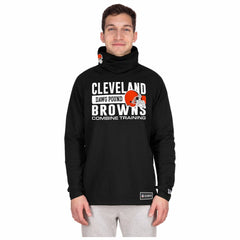 Cleveland Browns New Era Functional Fandom Balaclava Helmet Stripe Tri-Blend Hoodie - Black Hoodies