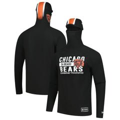 Chicago Bears New Era Functional Fandom Balaclava Helmet Stripe Tri-Blend Hoodie - Black Hoodies