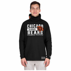 Chicago Bears New Era Functional Fandom Balaclava Helmet Stripe Tri-Blend Hoodie - Black Hoodies