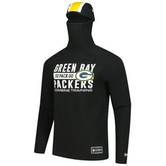 Green Bay Packers New Era Functional Fandom Balaclava Helmet Stripe Tri-Blend Hoodie - Black Hoodies