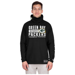 Green Bay Packers New Era Functional Fandom Balaclava Helmet Stripe Tri-Blend Hoodie - Black Hoodies