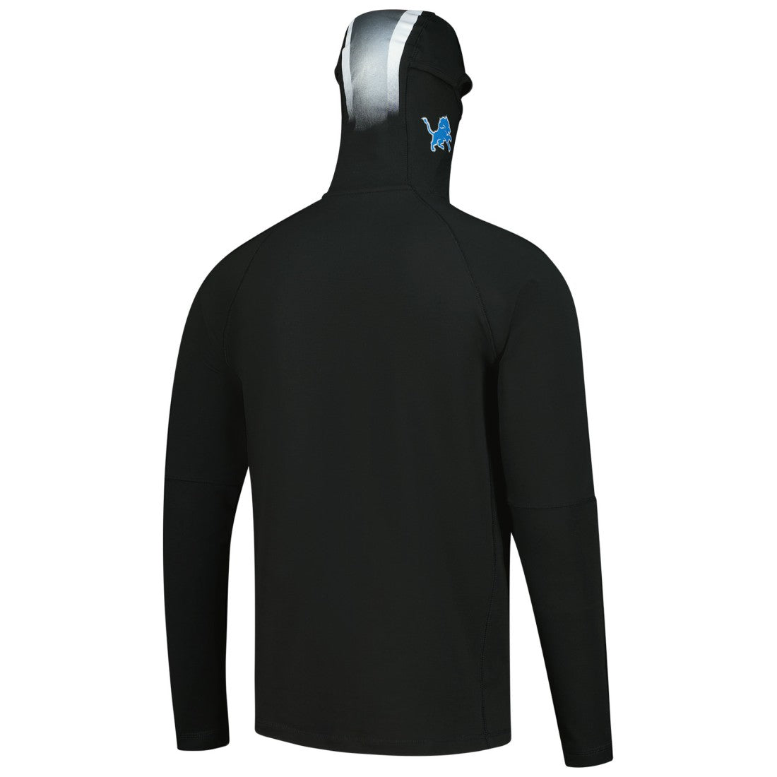 Detroit Lions New Era Functional Fandom Balaclava Helmet Stripe Tri-Blend Hoodie - Black Hoodies