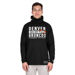 Denver Broncos New Era Functional Fandom Balaclava Helmet Stripe Tri-Blend Hoodie - Black Hoodies