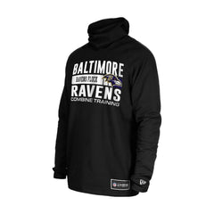 Baltimore Ravens New Era Functional Fandom Balaclava Helmet Stripe Tri-Blend Hoodie - Black Hoodies