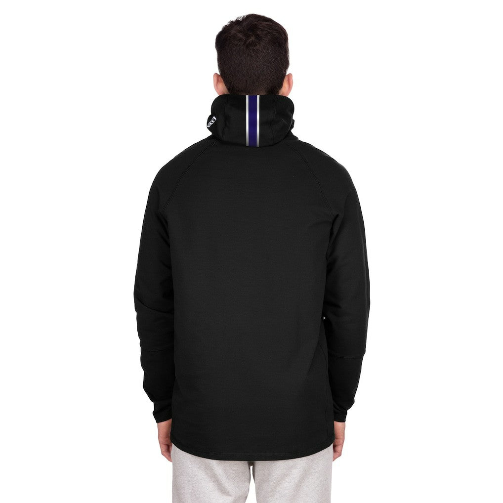 Baltimore Ravens New Era Functional Fandom Balaclava Helmet Stripe Tri-Blend Hoodie - Black Hoodies
