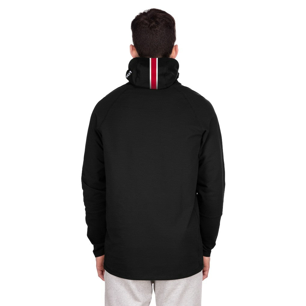 Kansas City Chiefs New Era Functional Fandom Balaclava Helmet Stripe Tri-Blend Hoodie - Black Hoodies