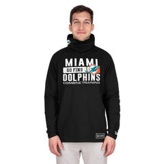 Miami Dolphins New Era Functional Fandom Balaclava Helmet Stripe Tri-Blend Hoodie - Black Hoodies