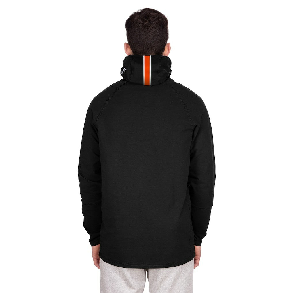 Miami Dolphins New Era Functional Fandom Balaclava Helmet Stripe Tri-Blend Hoodie - Black Hoodies