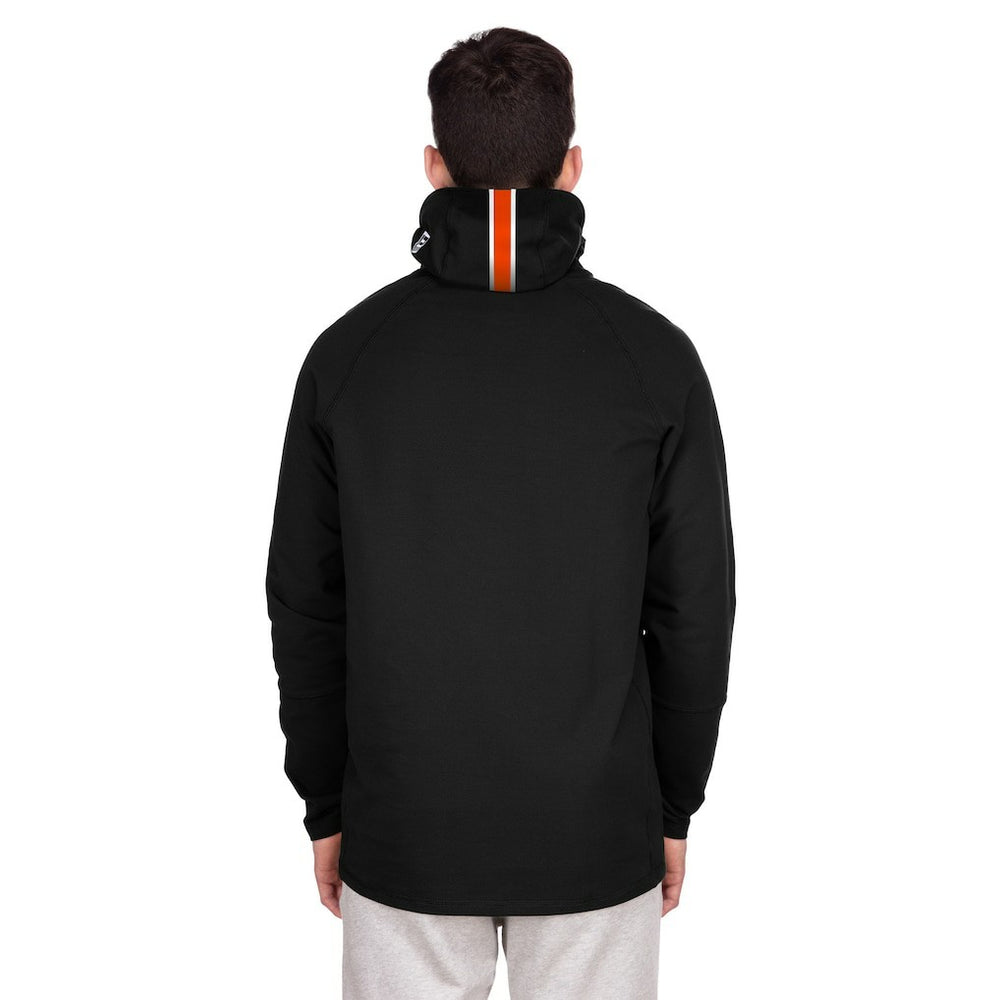 Miami Dolphins New Era Functional Fandom Balaclava Helmet Stripe Tri-Blend Hoodie - Black Hoodies