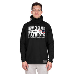 New England Patriots New Era Functional Fandom Balaclava Helmet Stripe Tri-Blend Hoodie - Black Hoodies