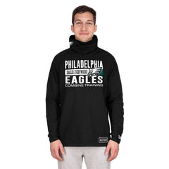 Philadelphia Eagles New Era Functional Fandom Balaclava Helmet Stripe Tri-Blend Hoodie - Black Hoodies