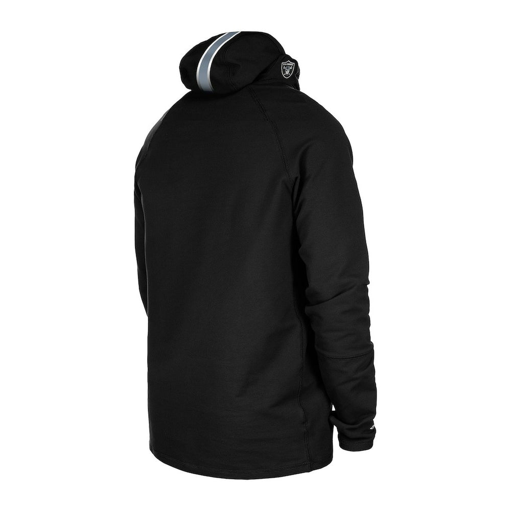 Las Vegas Raiders New Era Functional Fandom Balaclava Helmet Stripe Tri-Blend Hoodie - Black Hoodies