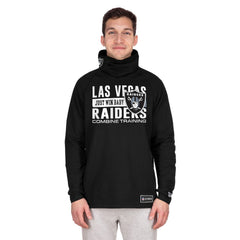 Las Vegas Raiders New Era Functional Fandom Balaclava Helmet Stripe Tri-Blend Hoodie - Black Hoodies