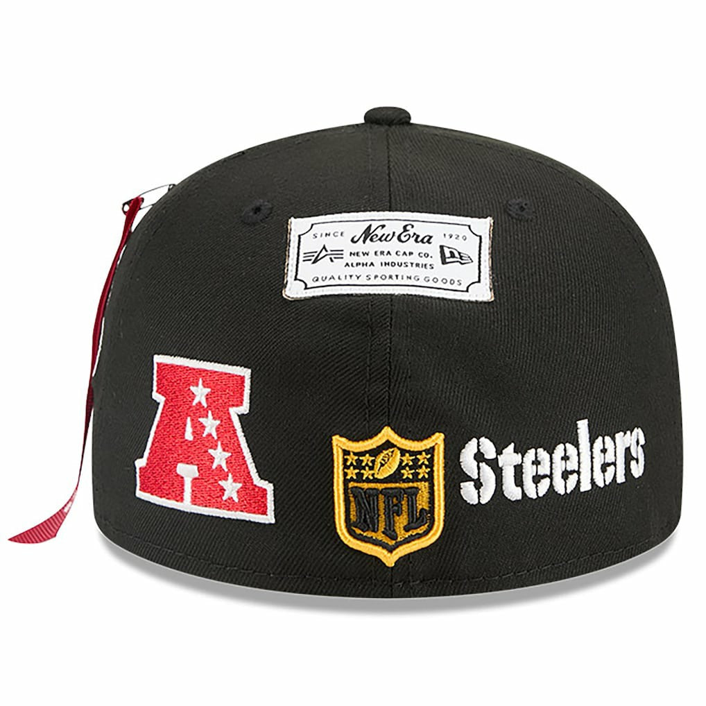 Pittsburgh Steelers New Era x Alpha Industries 59FIFTY Fitted Hat - Black Hats