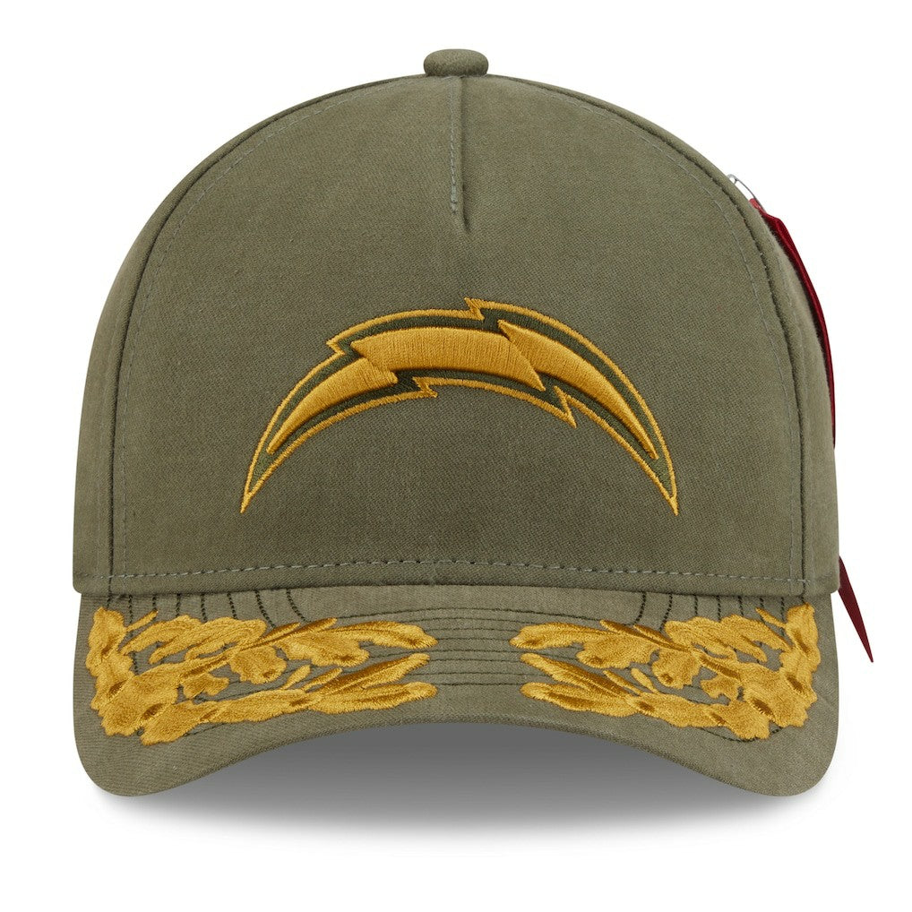 Los Angeles Chargers New Era x Alpha Industries A-Frame 9FORTY Adjustable Hat - Olive Hats