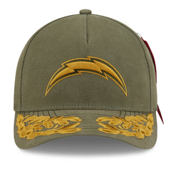 Los Angeles Chargers New Era x Alpha Industries A-Frame 9FORTY Adjustable Hat - Olive Hats