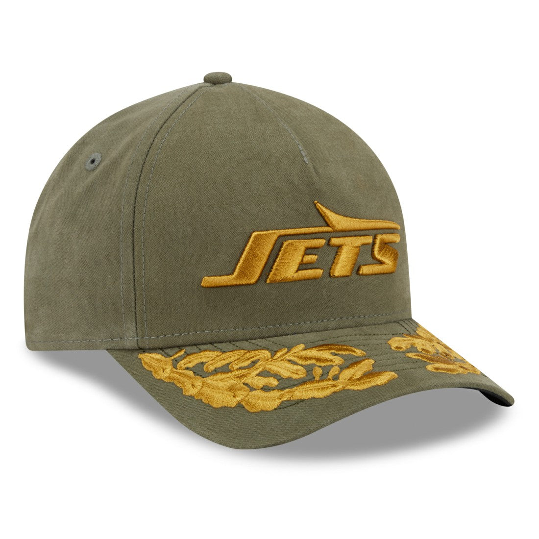 New York Jets New Era x Alpha Industries A-Frame 9FORTY Adjustable Hat - Olive Hats