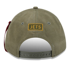 New York Jets New Era x Alpha Industries A-Frame 9FORTY Adjustable Hat - Olive Hats