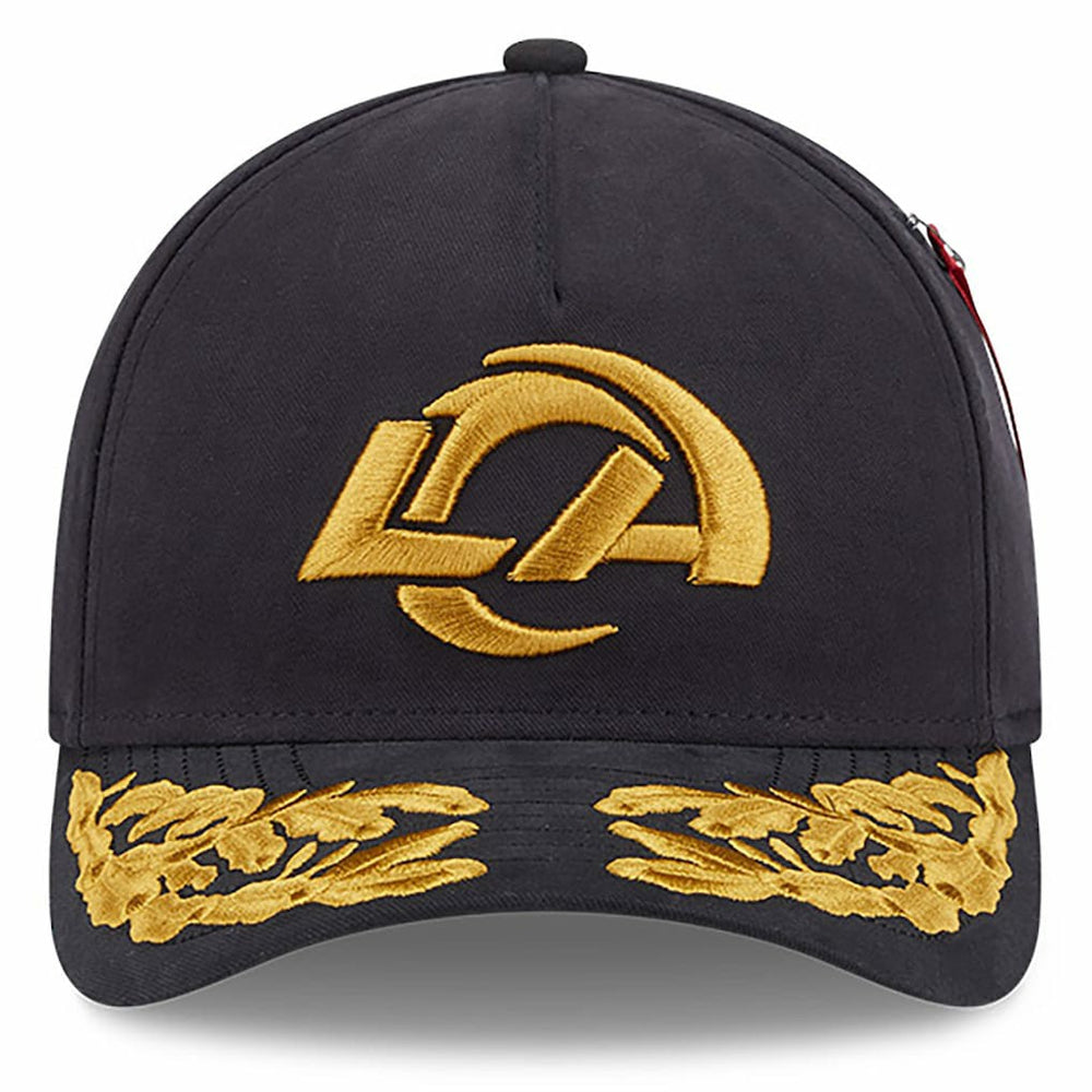 Los Angeles Rams New Era x Alpha Industries A-Frame 9FORTY Adjustable Hat - Black Hats