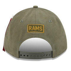 Los Angeles Rams New Era x Alpha Industries A-Frame 9FORTY Adjustable Hat - Olive Hats