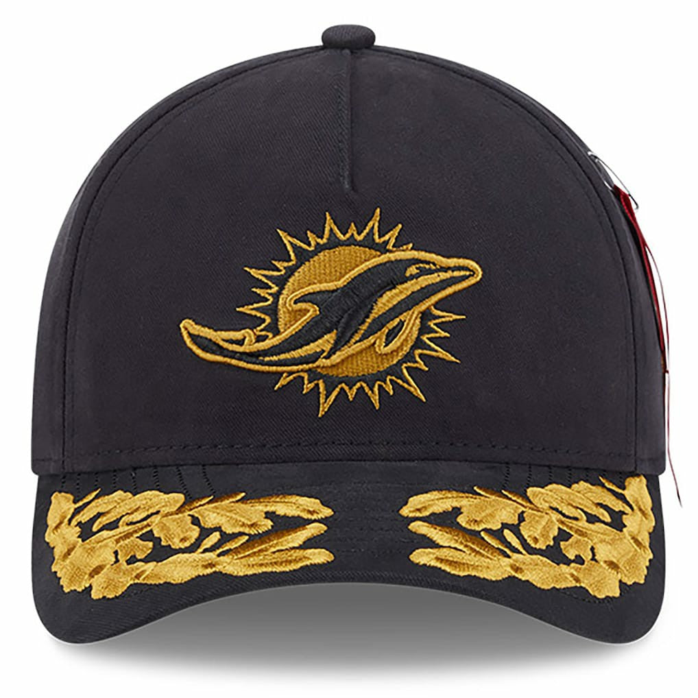 Miami Dolphins New Era x Alpha Industries A-Frame 9FORTY Adjustable Hat - Black Hats