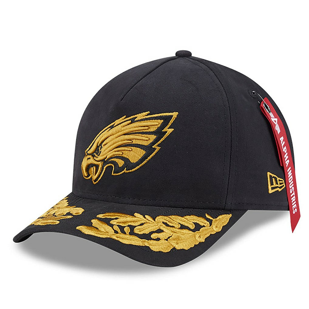 Philadelphia Eagles New Era x Alpha Industries A-Frame 9FORTY Adjustable Hat - Black Hats