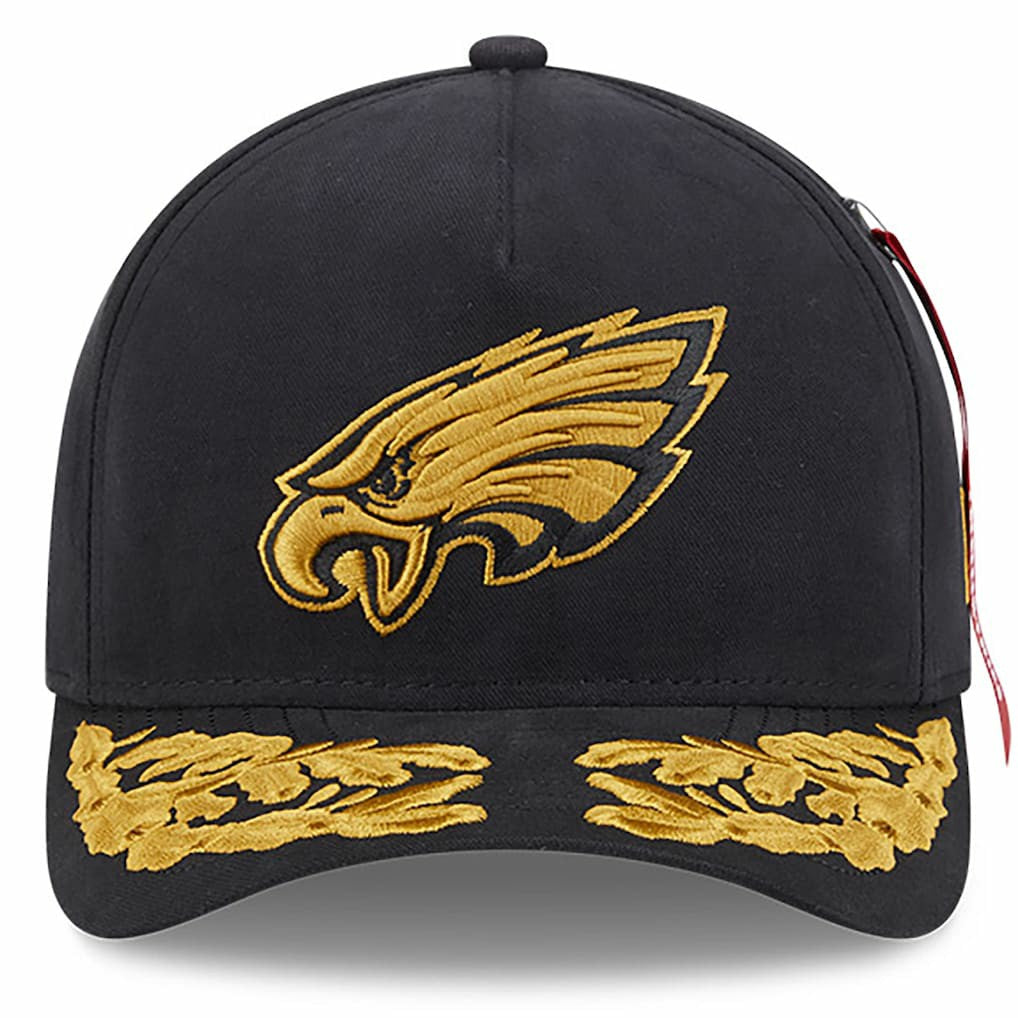 Philadelphia Eagles New Era x Alpha Industries A-Frame 9FORTY Adjustable Hat - Black Hats