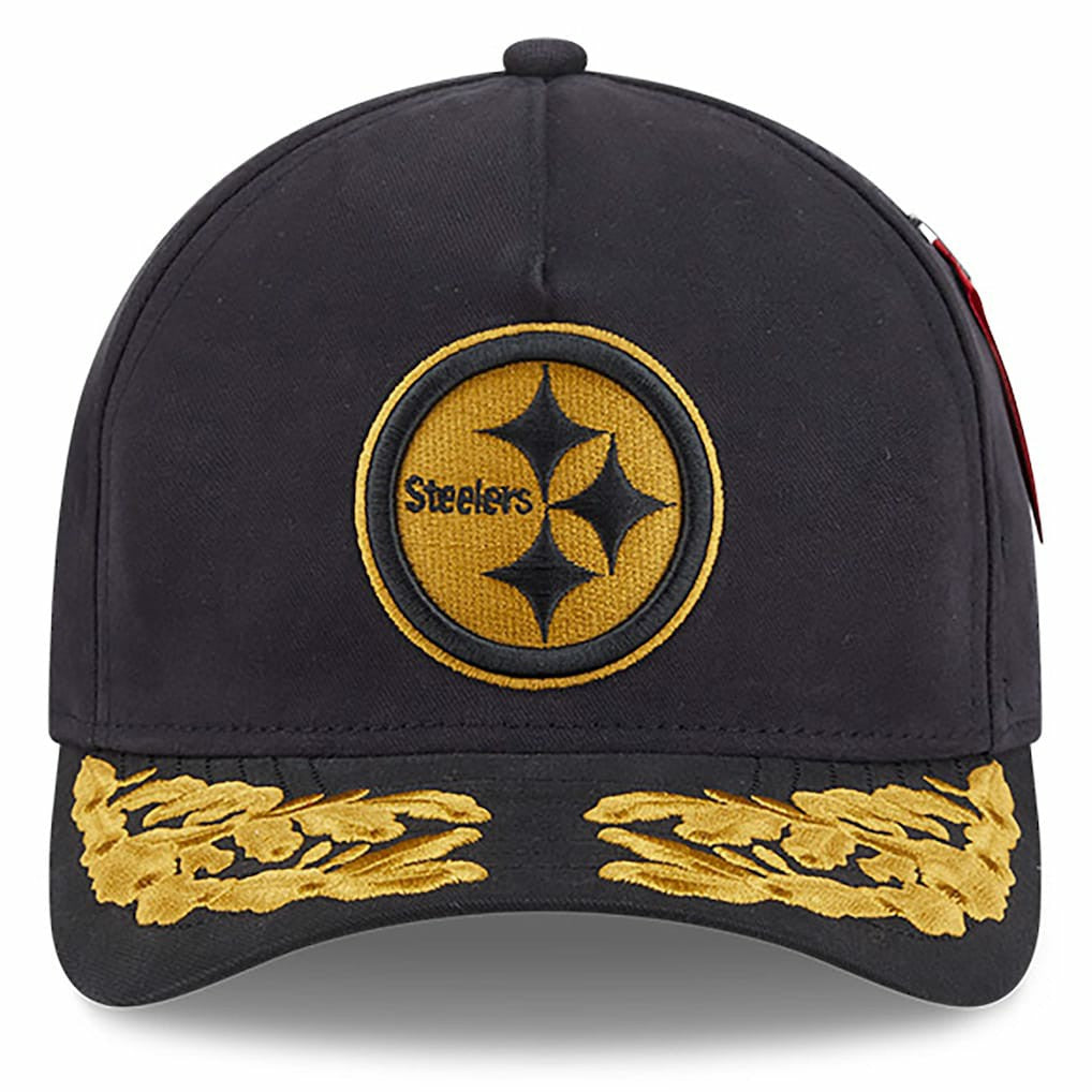 Pittsburgh Steelers New Era x Alpha Industries A-Frame 9FORTY Adjustable Hat - Black Hats