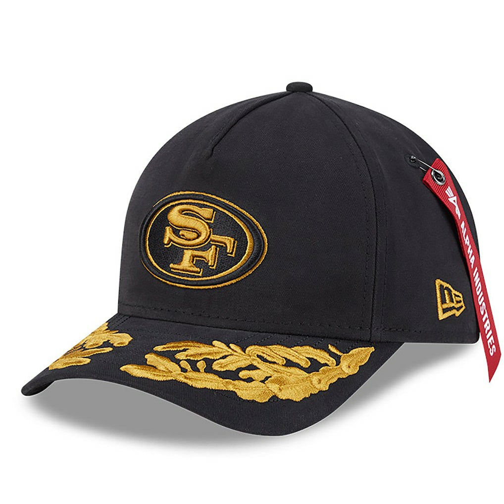San Francisco 49ers New Era x Alpha Industries A-Frame 9FORTY Adjustable Hat - Black Hats