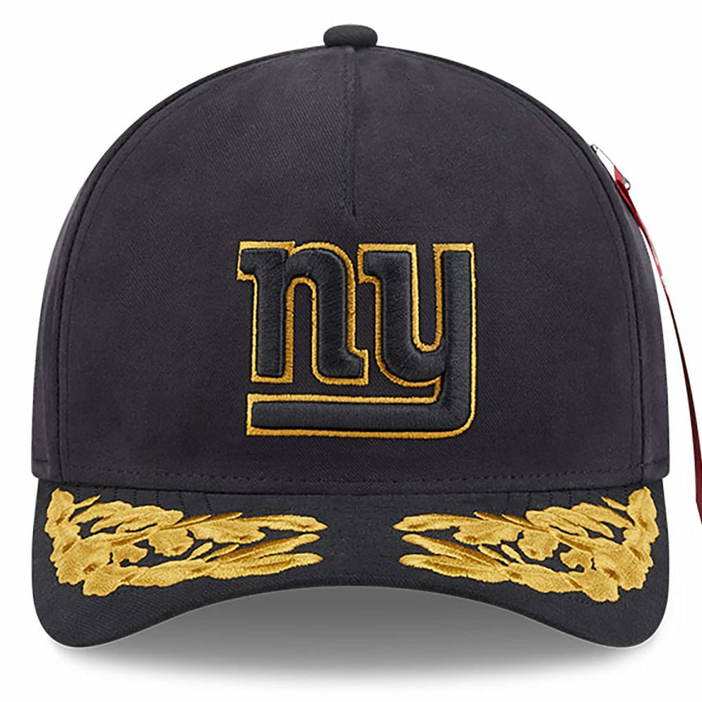 New York Giants New Era x Alpha Industries A-Frame 9FORTY Adjustable Hat - Black Hats