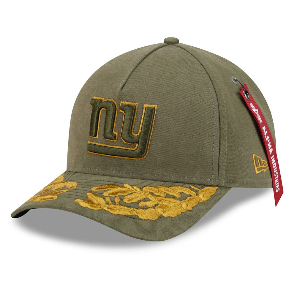 New York Giants New Era x Alpha Industries A-Frame 9FORTY Adjustable Hat - Olive Hats