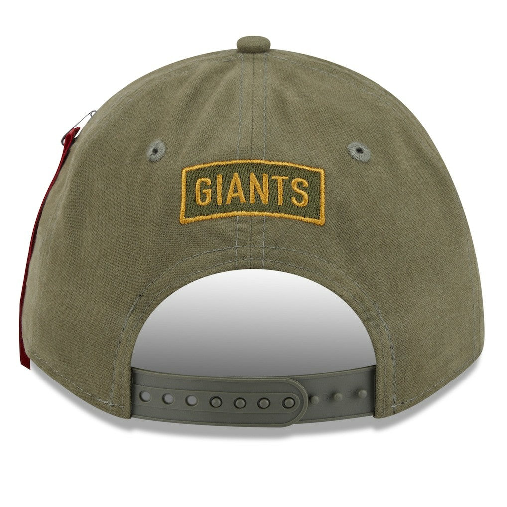 New York Giants New Era x Alpha Industries A-Frame 9FORTY Adjustable Hat - Olive Hats