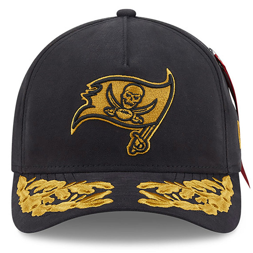Tampa Bay Buccaneers New Era x Alpha Industries A-Frame 9FORTY Adjustable Hat - Black Hats