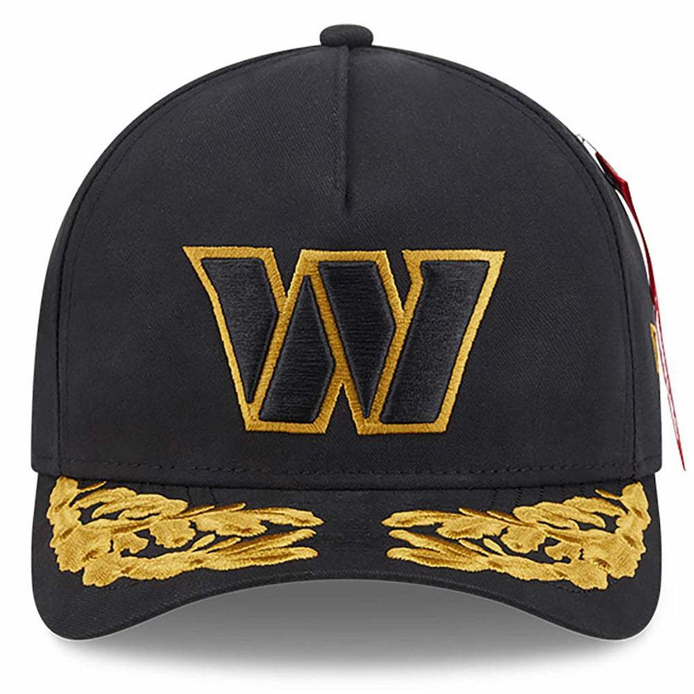 Washington Commanders New Era x Alpha Industries A-Frame 9FORTY Adjustable Hat - Black Hats