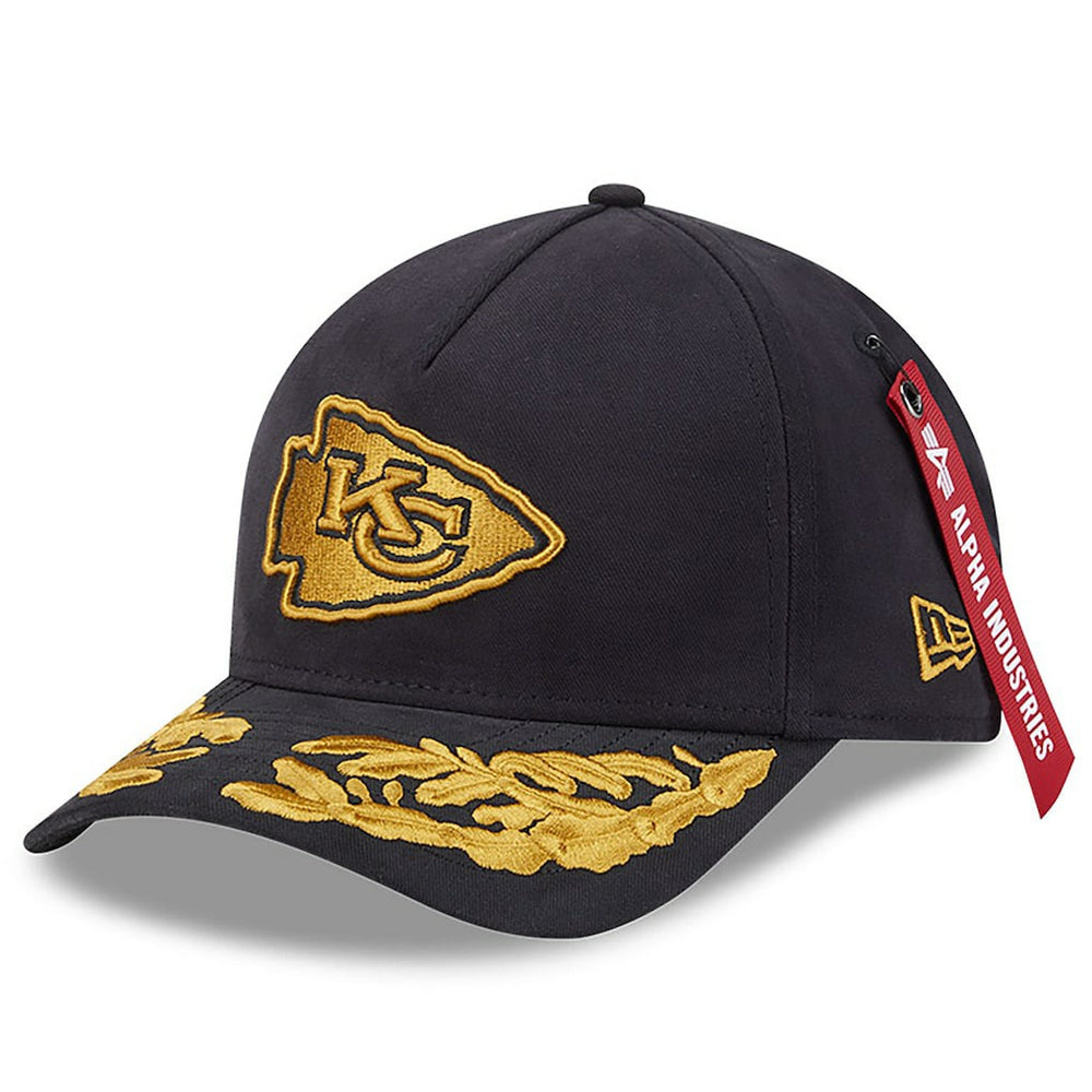 Kansas City Chiefs New Era x Alpha Industries A-Frame 9FORTY Adjustable Hat - Black Hats