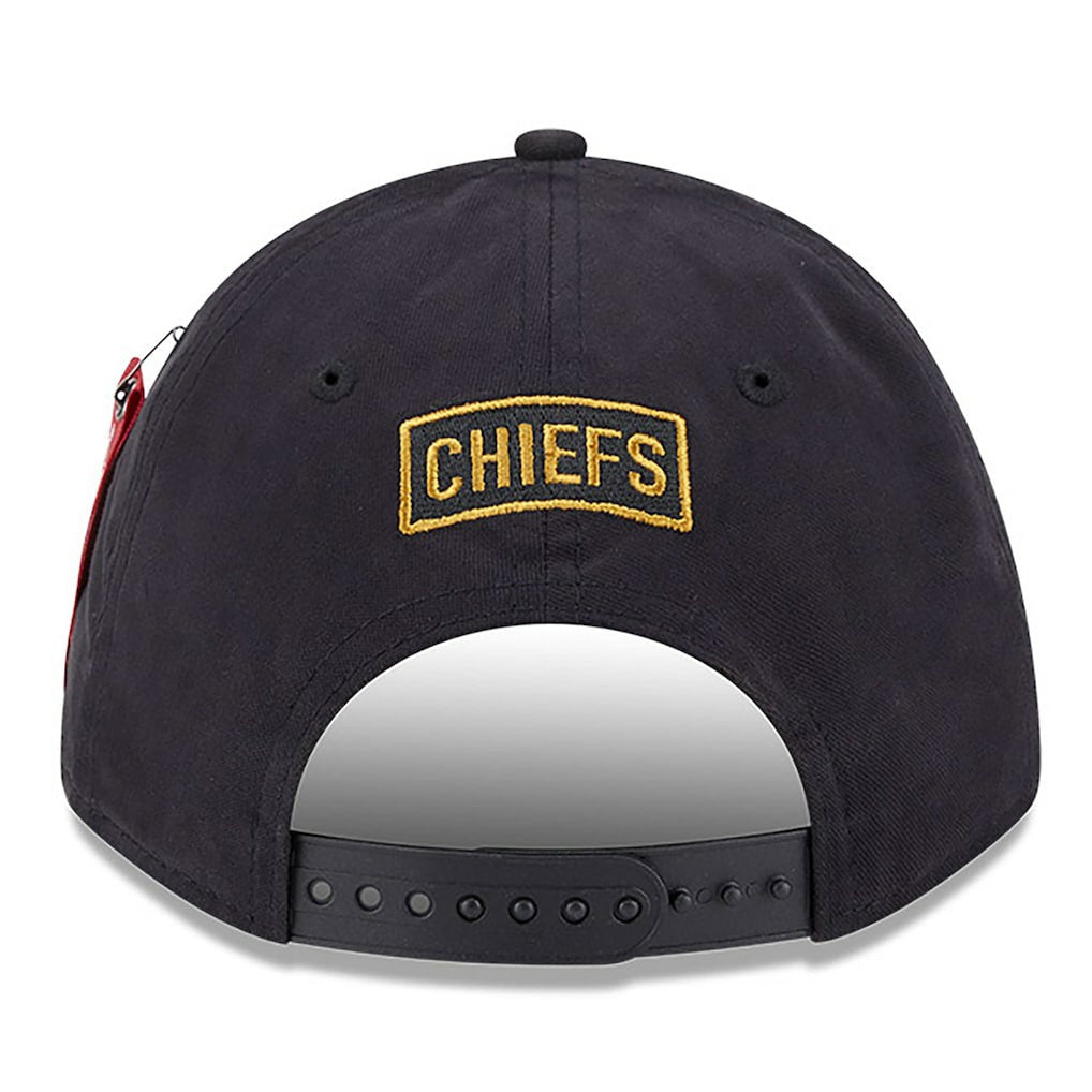 Kansas City Chiefs New Era x Alpha Industries A-Frame 9FORTY Adjustable Hat - Black Hats