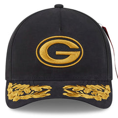 Green Bay Packers New Era x Alpha Industries A-Frame 9FORTY Adjustable Hat - Black Hats