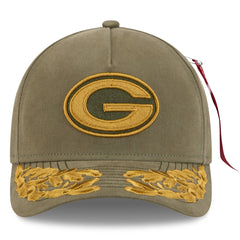 Green Bay Packers New Era x Alpha Industries A-Frame 9FORTY Adjustable Hat - Olive Hats