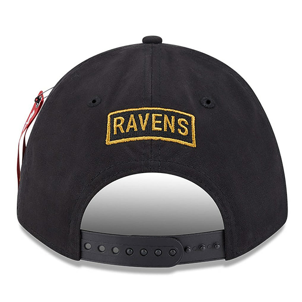 Baltimore Ravens New Era x Alpha Industries A-Frame 9FORTY Adjustable Hat - Black Hats