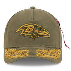 Baltimore Ravens New Era x Alpha Industries A-Frame 9FORTY Adjustable Hat - Olive Hats