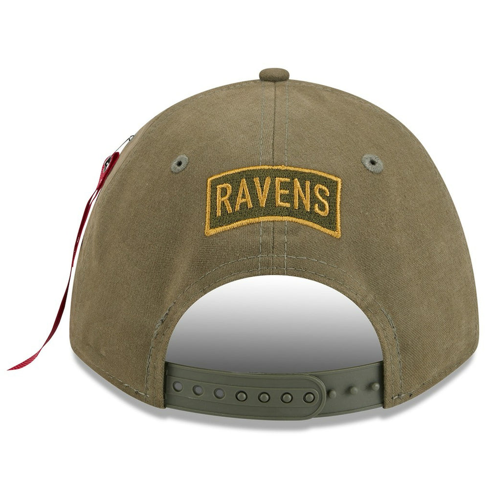 Baltimore Ravens New Era x Alpha Industries A-Frame 9FORTY Adjustable Hat - Olive Hats